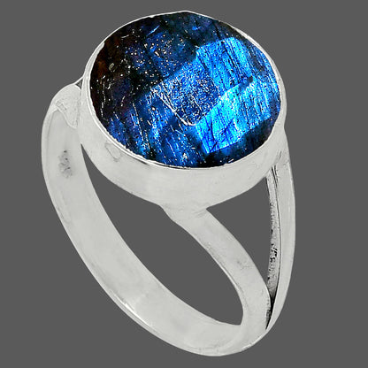 Natural Blue Labradorite Checker Ring size-8 R-1002 SDR240396