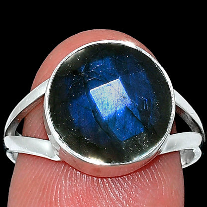 Natural Blue Labradorite Checker Ring size-7.5 R-1002 SDR240399