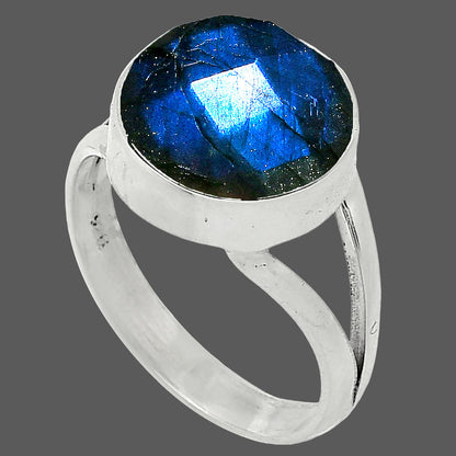 Natural Blue Labradorite Checker Ring size-7.5 R-1002 SDR240399