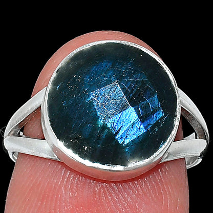 Natural Blue Labradorite Checker Ring size-7 R-1002 SDR240400
