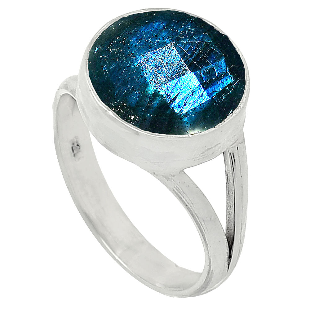 Natural Blue Labradorite Checker Ring size-7 R-1002 SDR240400