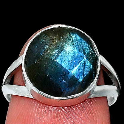 Natural Blue Labradorite Checker Ring size-7 R-1002 SDR240430