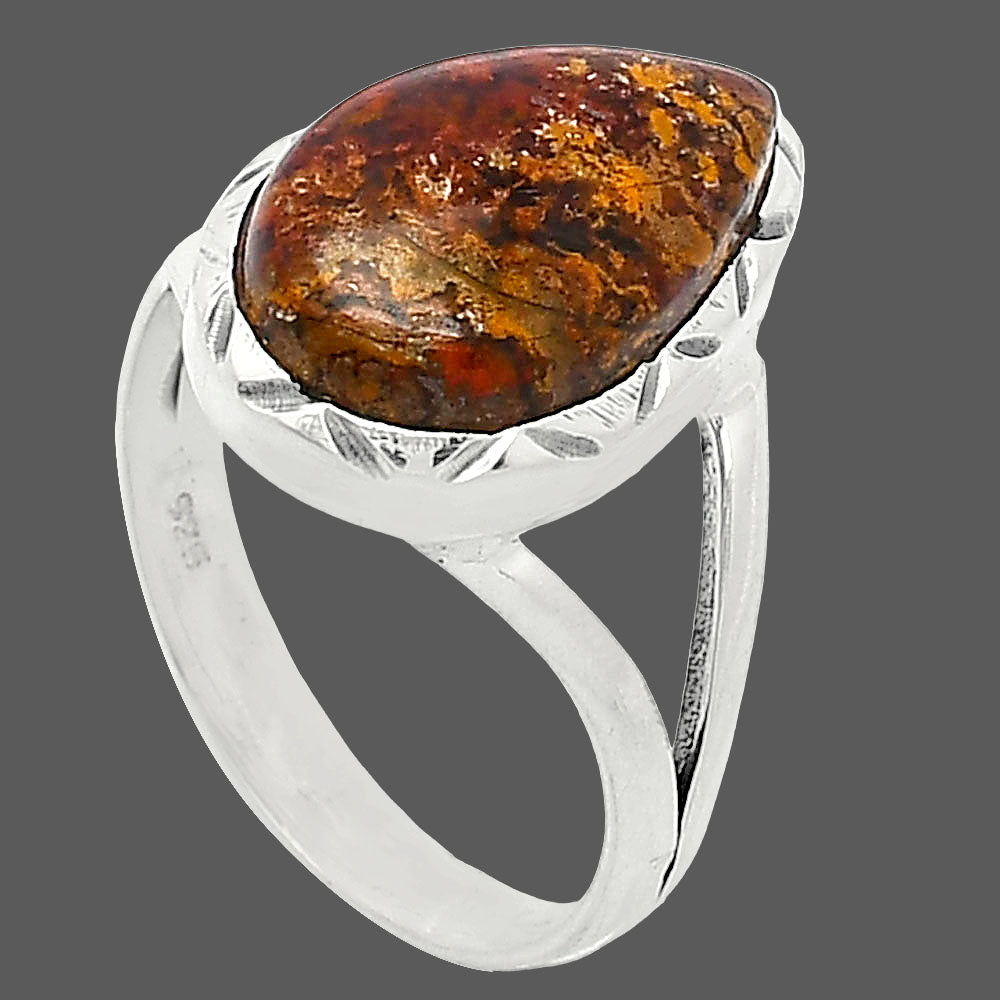 Natural Red Moss Agate Ring size-8 R-1014 SDR240892