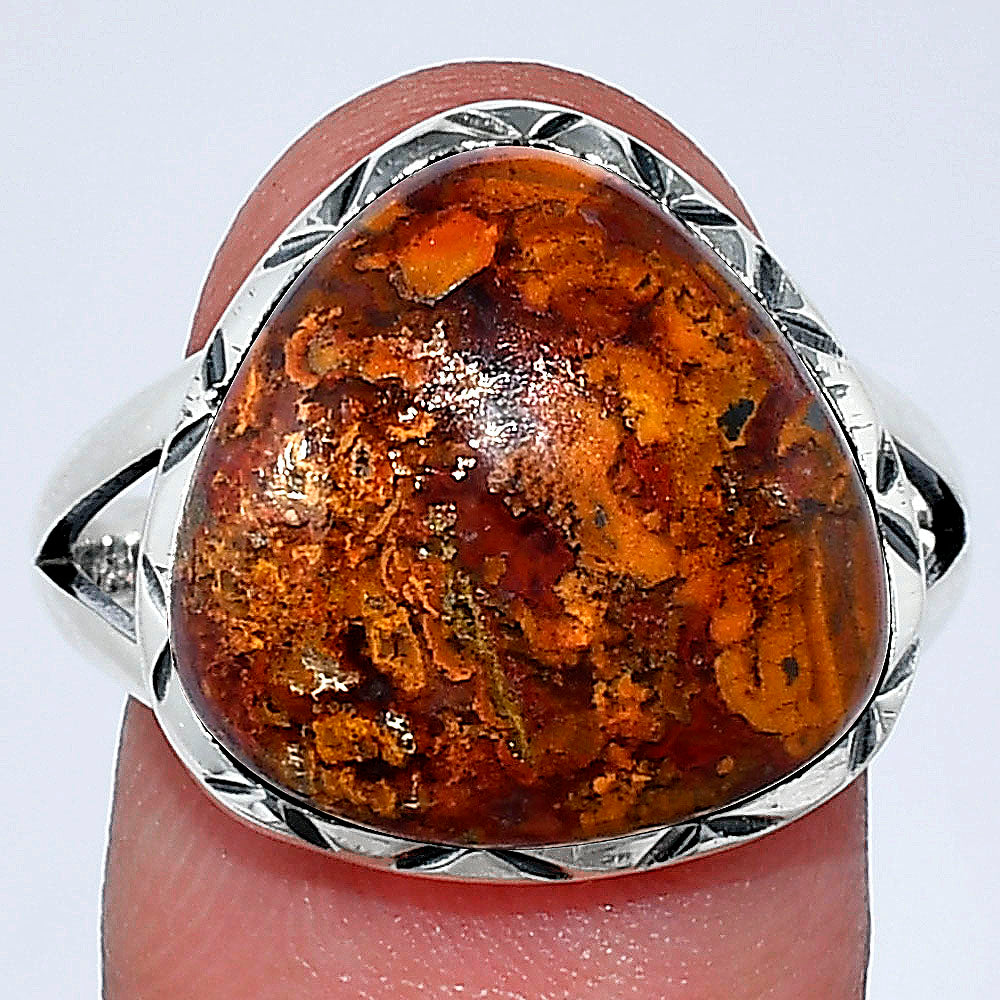 Natural Red Moss Agate Ring size-10 R-1014 SDR240915