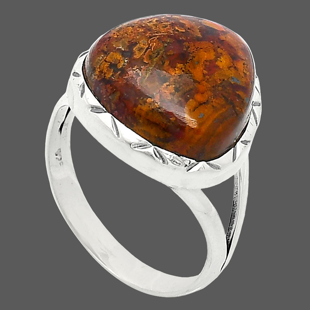Natural Red Moss Agate Ring size-10 R-1014 SDR240915