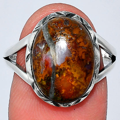 Natural Red Moss Agate Ring size-8.5 R-1074 SDR240971