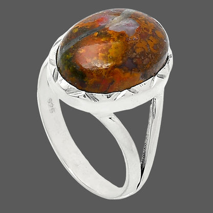 Natural Red Moss Agate Ring size-8.5 R-1074 SDR240971