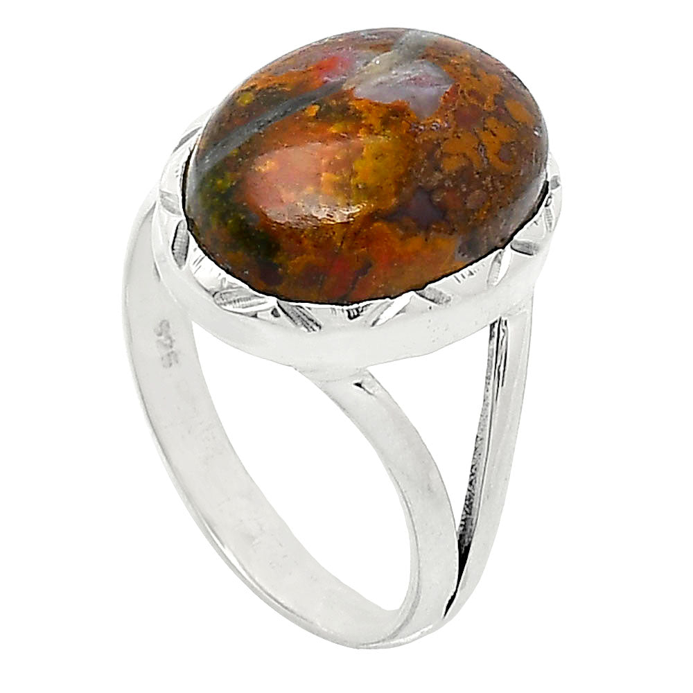 Natural Red Moss Agate Ring size-8.5 R-1074 SDR240971