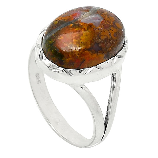 Natural Red Moss Agate Ring size-8.5 R-1074 SDR240971