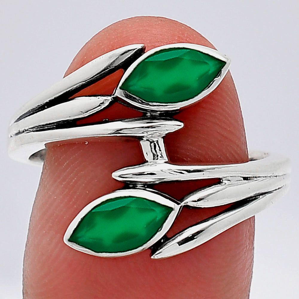 Natural Green Onyx Ring size-9 R-1023 SDR241512