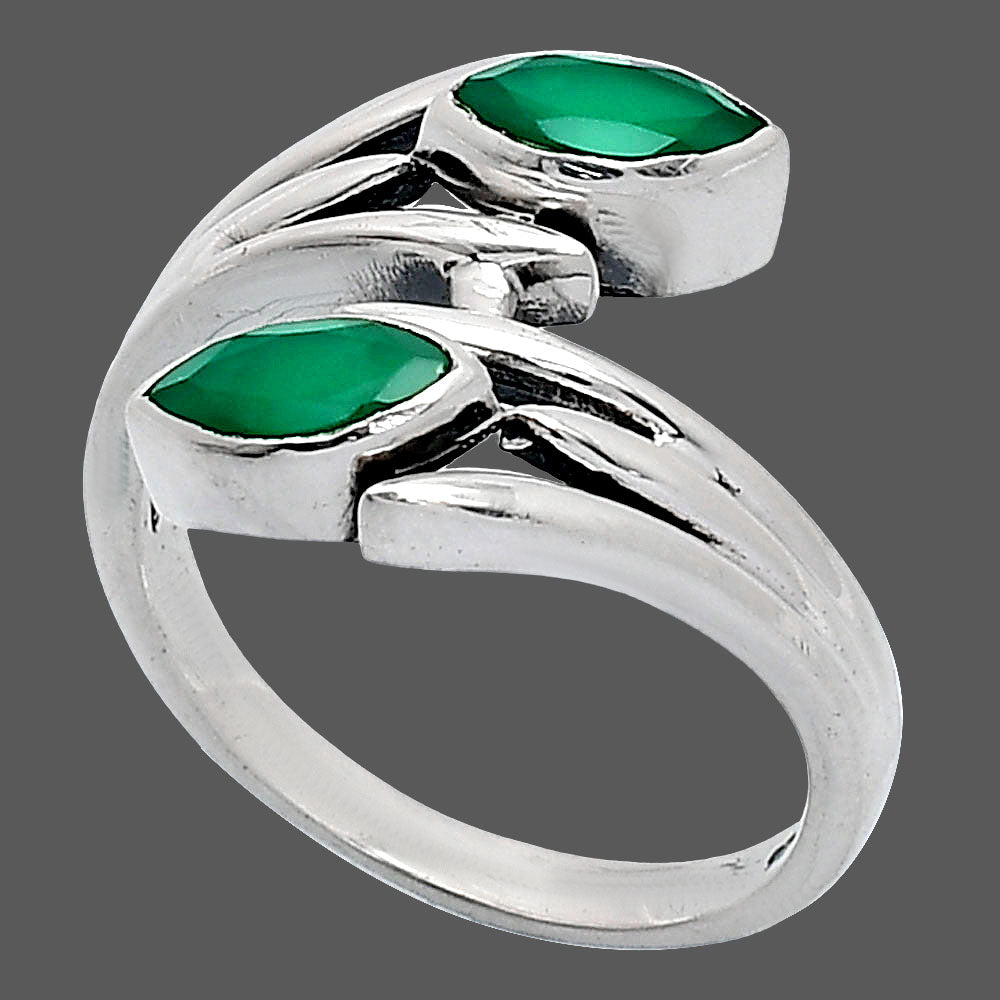 Natural Green Onyx Ring size-9 R-1023 SDR241512