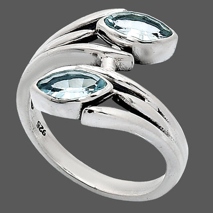 Natural Sky Blue Topaz Ring size-7.5 R-1023 SDR241523