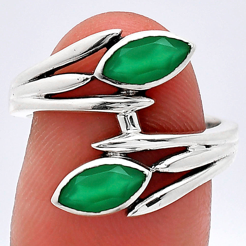Natural Green Onyx Ring size-7 R-1023 SDR241539