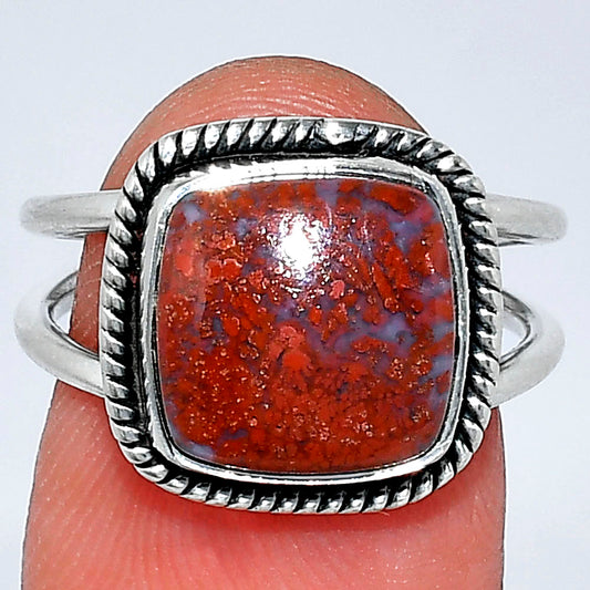 Natural Red Moss Agate Ring size-7 R-1068 SDR241550