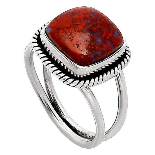 Natural Red Moss Agate Ring size-7 R-1068 SDR241550