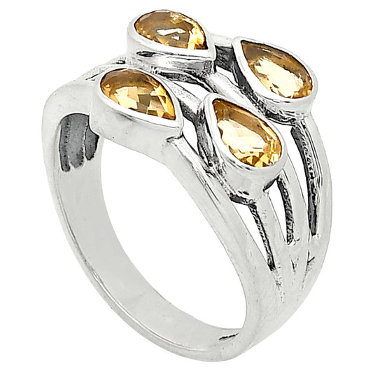 Natural Citrine Ring size-7 R-1030 SDR241597