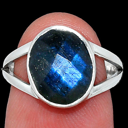 Natural Blue Labradorite Checker Ring size-7 R-1002 SDR241730