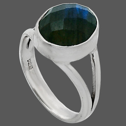 Natural Blue Labradorite Checker Ring size-7 R-1002 SDR241730