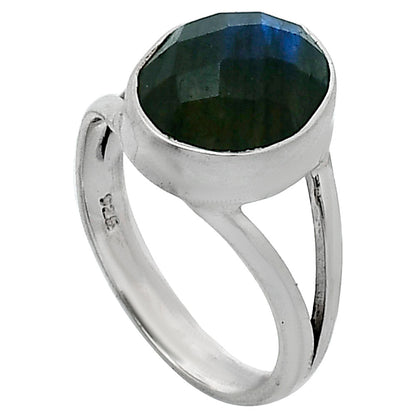 Natural Blue Labradorite Checker Ring size-7 R-1002 SDR241730