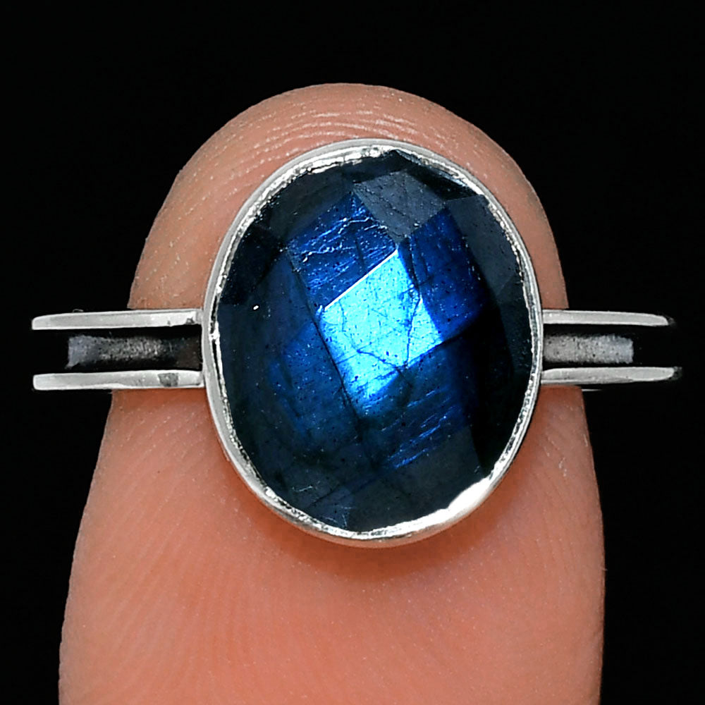 Natural Blue Labradorite Checker Ring size-7 R-1056 SDR241957