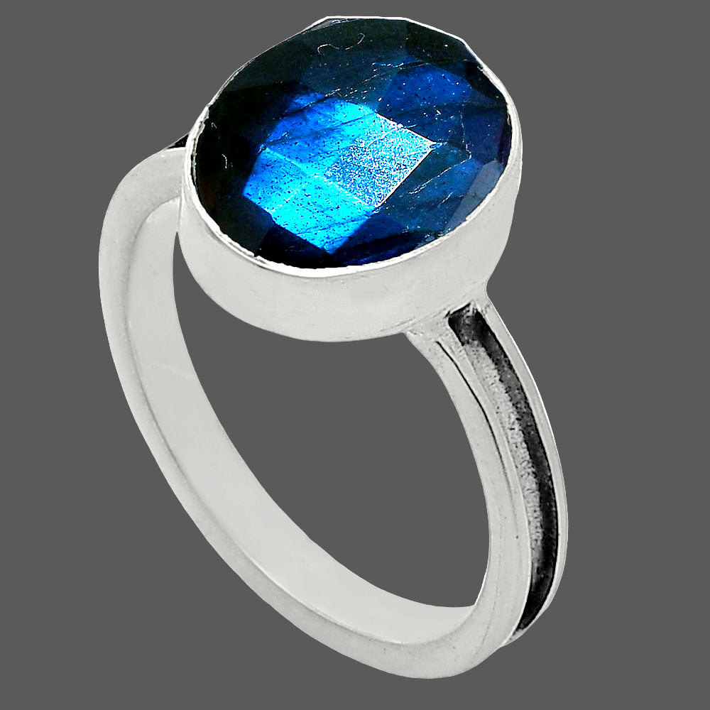 Natural Blue Labradorite Checker Ring size-8 R-1056 SDR241970