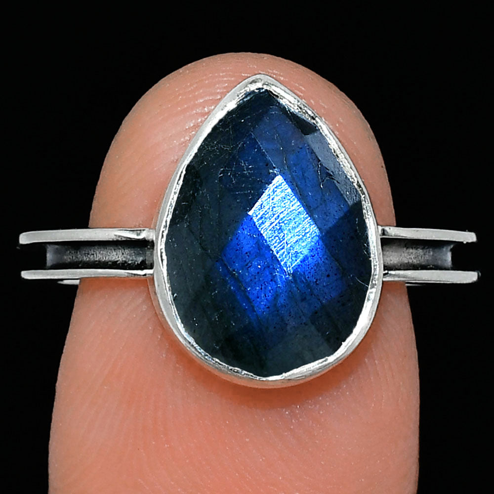 Natural Blue Labradorite Checker Ring size-8.5 R-1056 SDR241972
