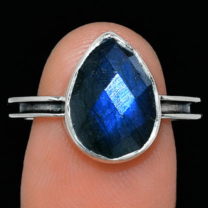 Natural Blue Labradorite Checker Ring size-8.5 R-1056 SDR241972