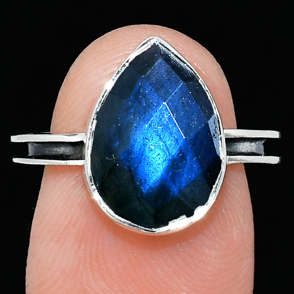 Natural Blue Labradorite Checker Ring size-7 R-1056 SDR241992