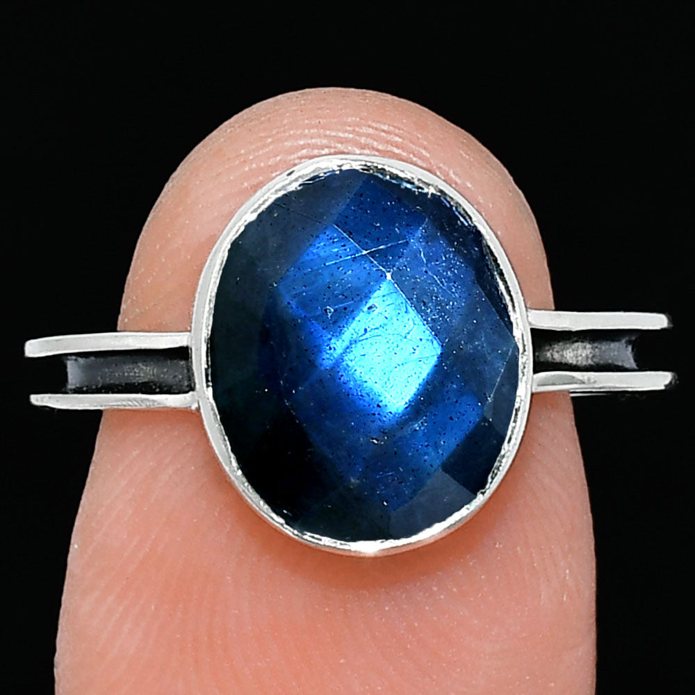Natural Blue Labradorite Checker Ring size-7.5 R-1056 SDR242010