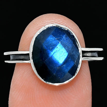 Natural Blue Labradorite Checker Ring size-7.5 R-1056 SDR242010
