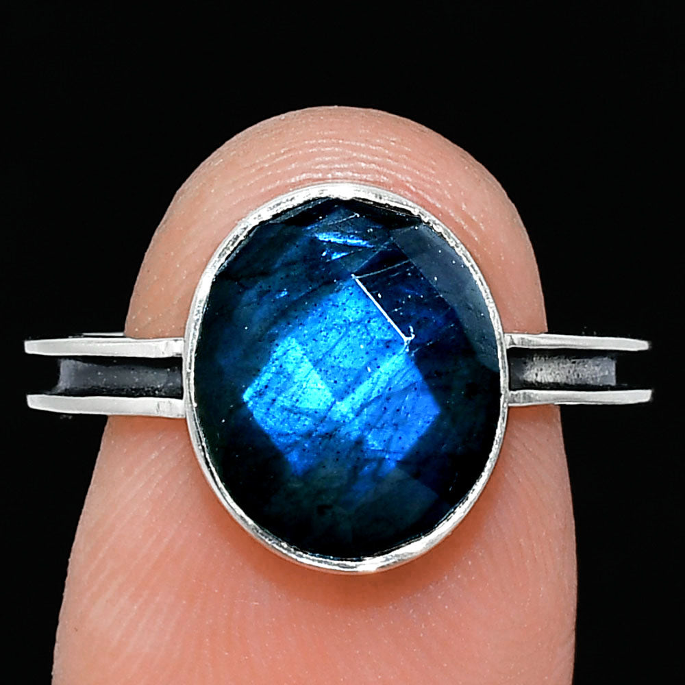 Natural Blue Labradorite Checker Ring size-8 R-1056 SDR242013