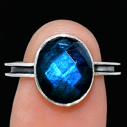 Natural Blue Labradorite Checker Ring size-8 R-1056 SDR242013