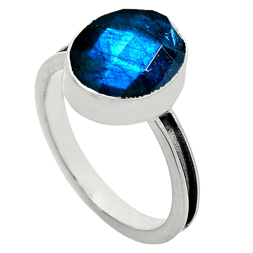 Natural Blue Labradorite Checker Ring size-8 R-1056 SDR242013
