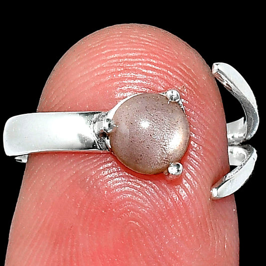 Adjustable - Natural Peach Moonstone Ring size-7 R-1176 SDR242266