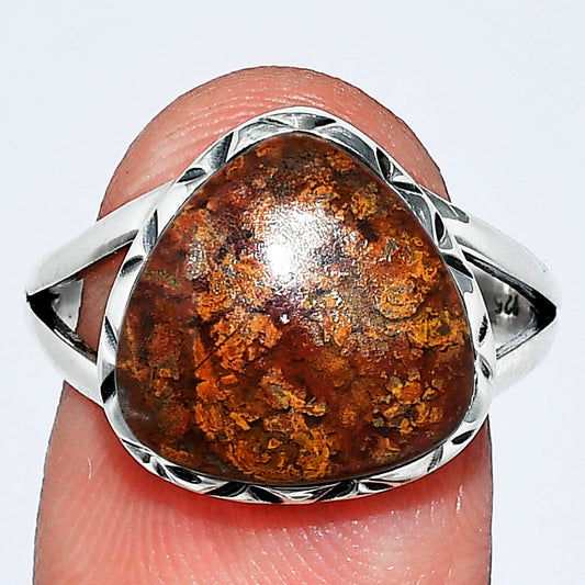 Natural Red Moss Agate Ring size-8 R-1074 SDR242357