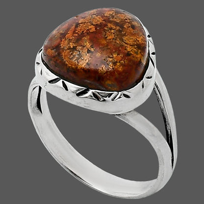 Natural Red Moss Agate Ring size-8 R-1074 SDR242357