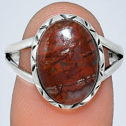 Natural Red Moss Agate Ring size-8.5 R-1074 SDR242477