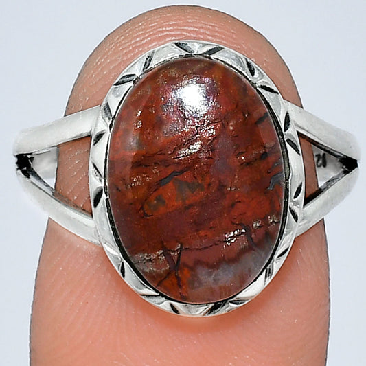 Natural Red Moss Agate Ring size-8.5 R-1074 SDR242477