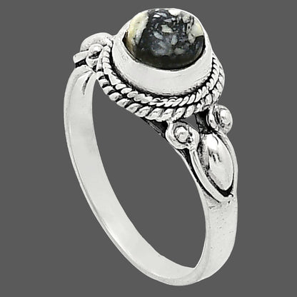 Natural Mexican Cabbing Fossil Ring size-6 R-1345 SDR242505