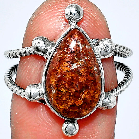 Natural Red Moss Agate Ring size-9 R-1268 SDR242929