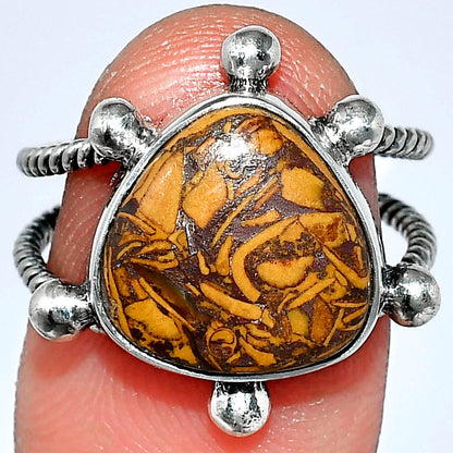 Coquina Fossil Jasper - India Ring size-7 R-1268 SDR242945