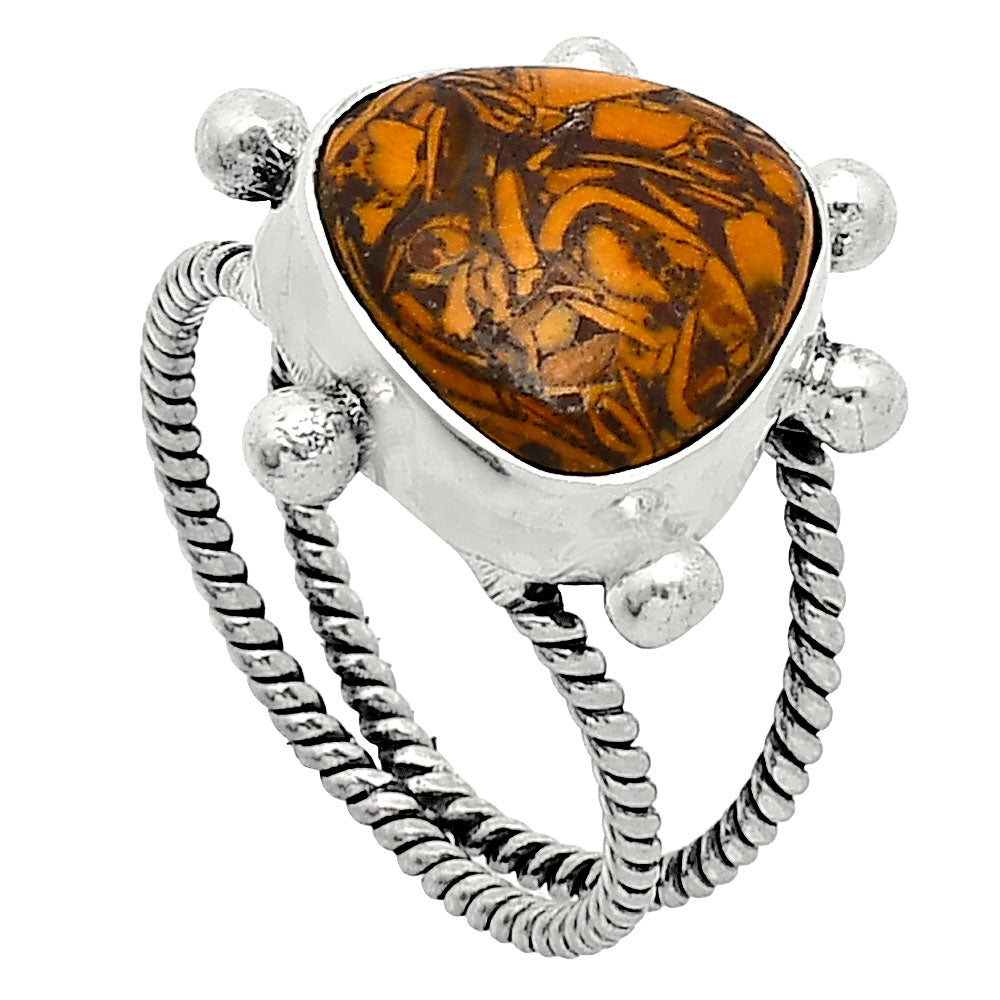 Coquina Fossil Jasper - India Ring size-7 R-1268 SDR242945