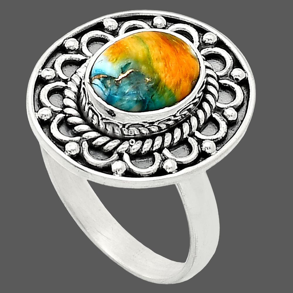 Spiny Oyster Turquoise - Arizona Ring size-8 R-1256 SDR243082