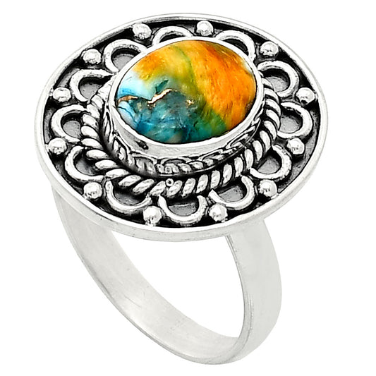 Spiny Oyster Turquoise - Arizona Ring size-8 R-1256 SDR243082