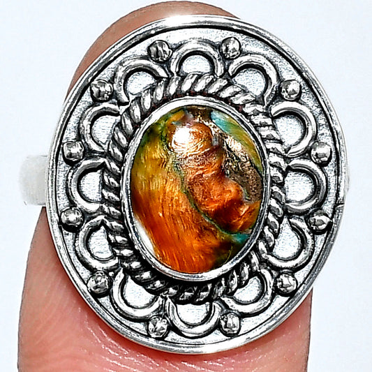 Spiny Oyster Turquoise - Arizona Ring size-8 R-1256 SDR243087