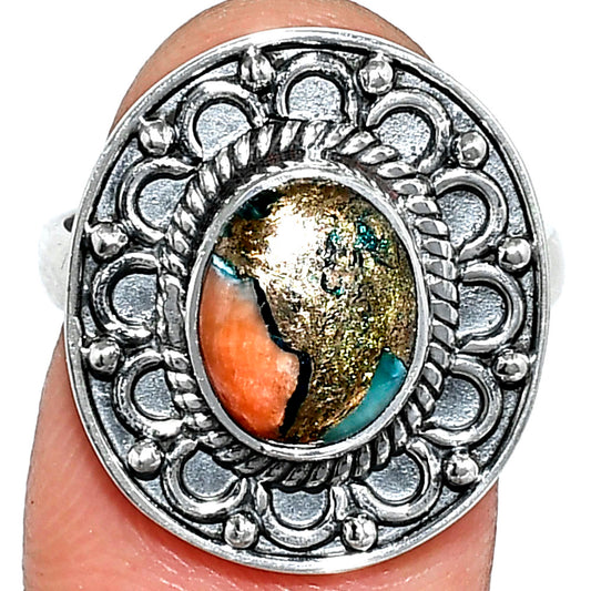 Spiny Oyster Turquoise - Arizona Ring size-7.5 R-1256 SDR243088