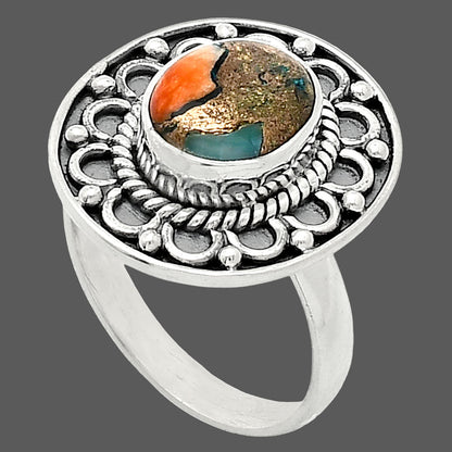 Spiny Oyster Turquoise - Arizona Ring size-7.5 R-1256 SDR243088