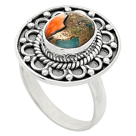 Spiny Oyster Turquoise - Arizona Ring size-7.5 R-1256 SDR243088