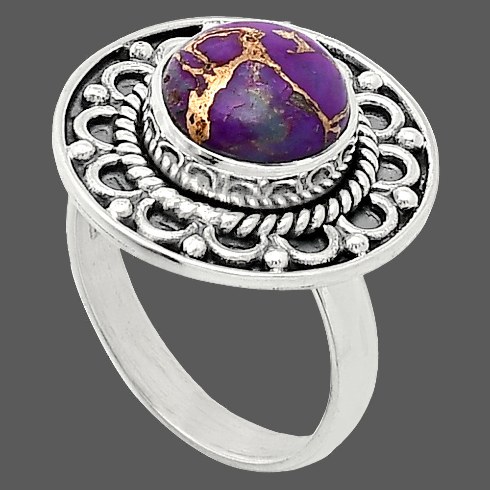 Copper Purple Turquoise - Arizona Ring size-7 R-1256 SDR243089