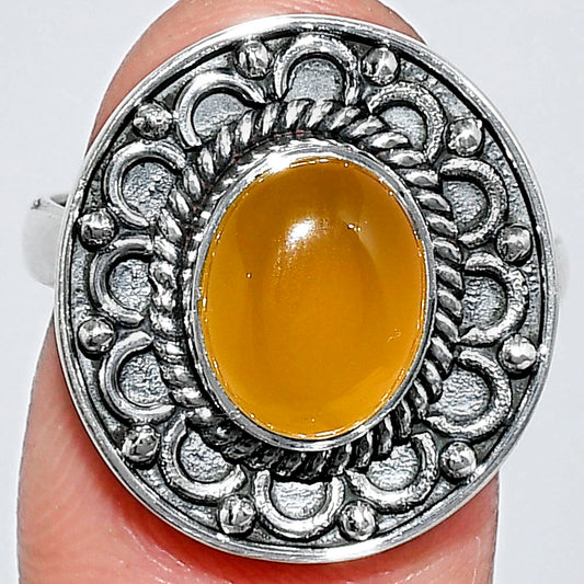 Natural Yellow Onyx Ring size-8 R-1256 SDR243092